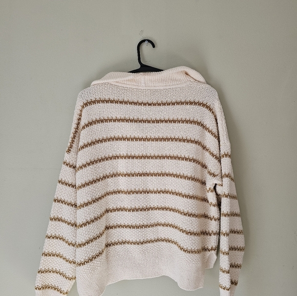 Madewell Stripe Canby Button Mockneck Sweater in Stripe - Picture 7 of 15